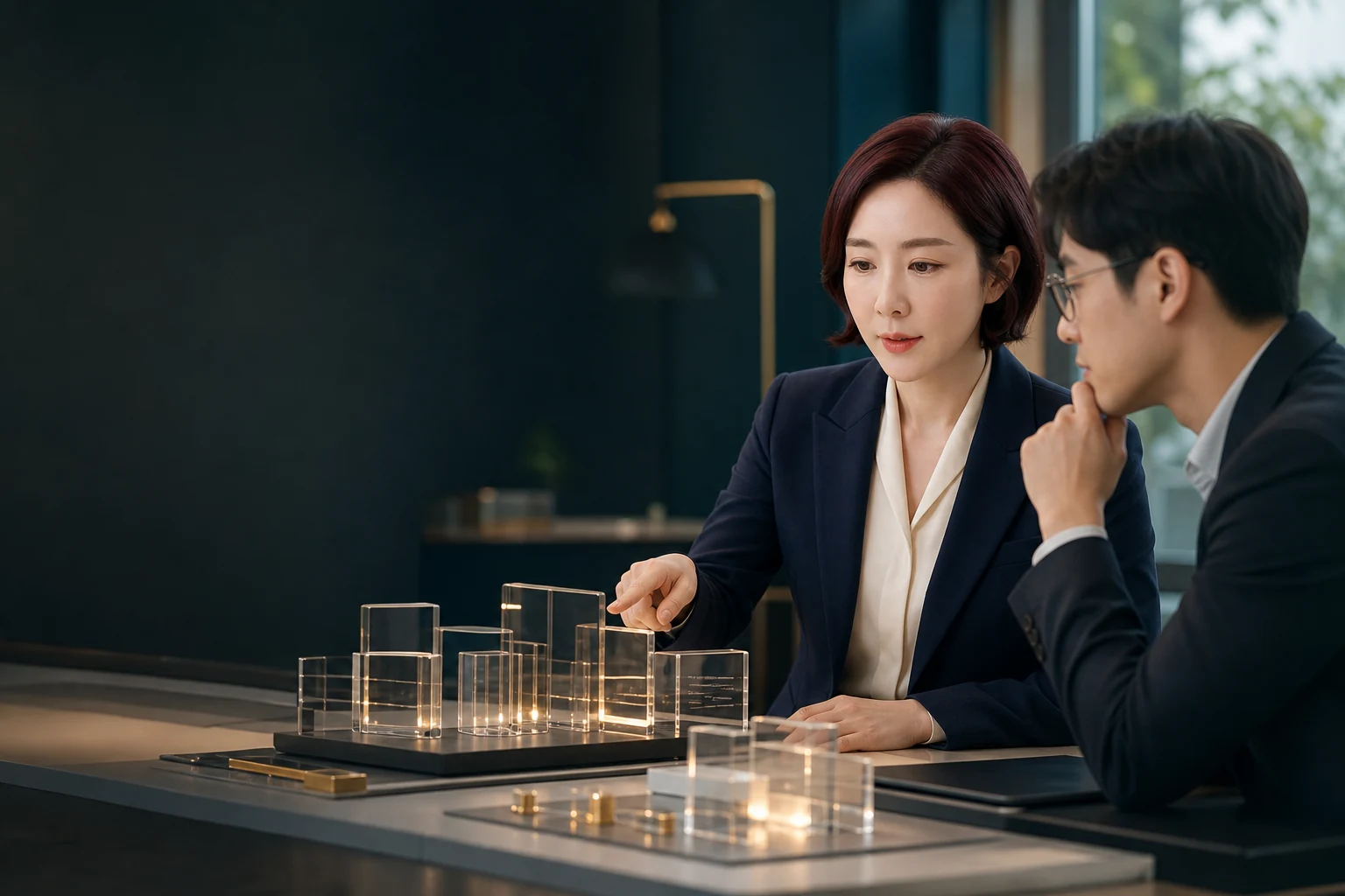 김나리 대표의 병원 AI 업무 검토를 표현한 합성 이미지
